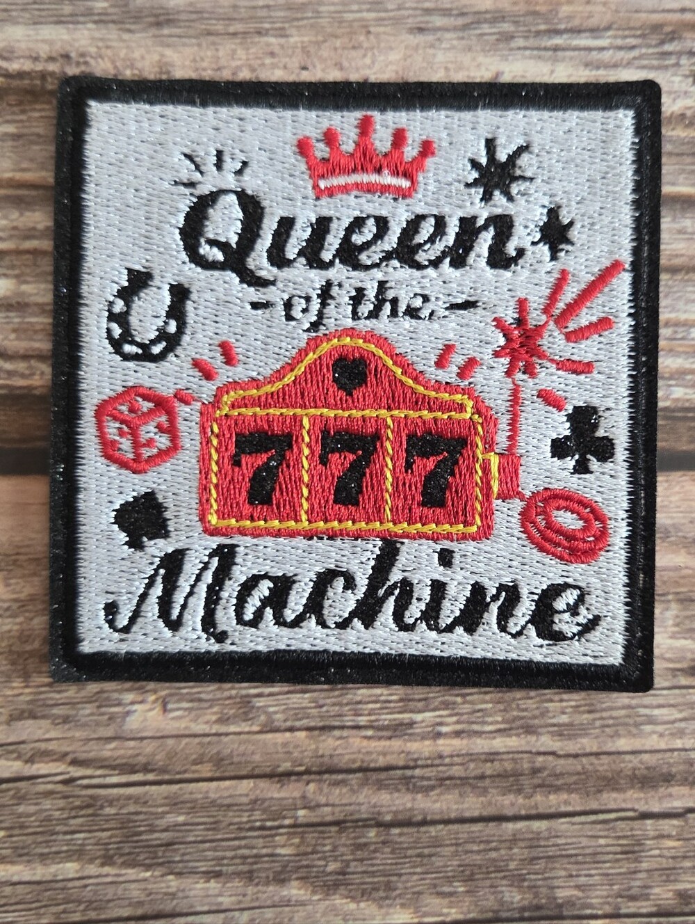 Queen of the Machine 777 Jackpot Lucky Charm Luck Iron on Patch